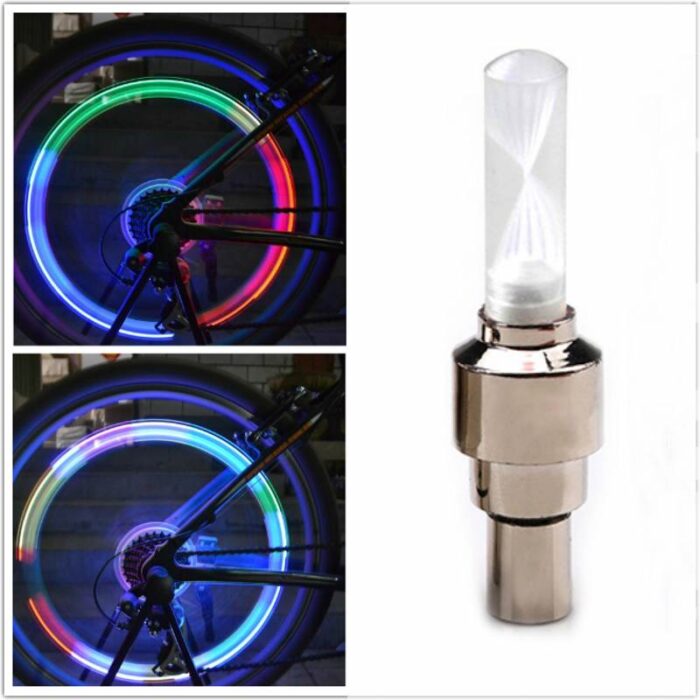 Motion activated glow bike flashlight car motorcycle tire valve caps wheel light