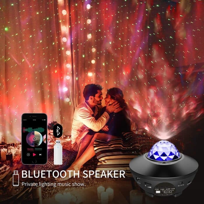 Projector Galaxy Night Light with Ocean Wave Music Speaker Sky Light Projector