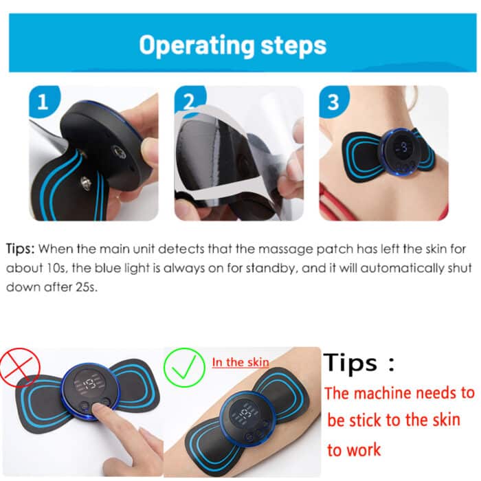 Mini Body Massager Pulse Neck Pain Relief Ems Butterfly Body Massager Men & Women