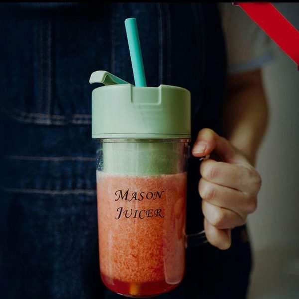 Mason Portable Mini Juicer Blender With Straw Cup | Juicer Portable Outdoor Juicing Cup | Home Mini Cordless Juicer (random Color)