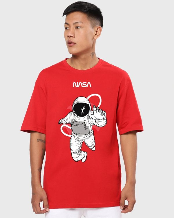 Men’s Nasa Space Astronaut Graphic Printed Oversized T-shirt