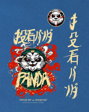 Men’s Blue Stoned Panda Graphic Printed Oversized T-shirt