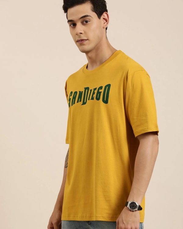 Men’s Yellow San Diego Typography Over-sized T-shirt