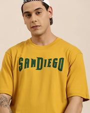 Men’s Yellow San Diego Typography Over-sized T-shirt