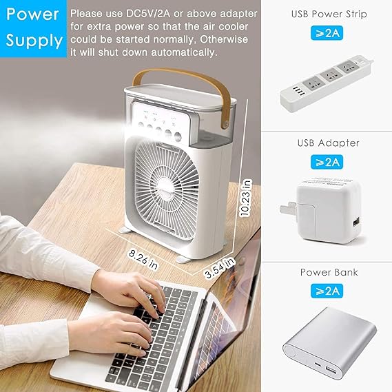 Mini Air Cooling Fan Multifunction Usb New Household Portable Air Conditioner Humidifier Strong Wind | Protable Fan | Portable Air Cooler (random Color)