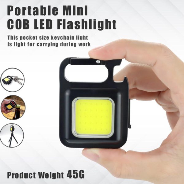 Multifunction 500 Lumens Mini Pocket Cob Led Portable Keychain Light