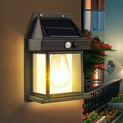 New Solar Tungsten Filament Lamp Outdoor Waterproof Intelligent Induction Wall Lamp Courtyard Garden Villa Lighting Night Light(random Color )