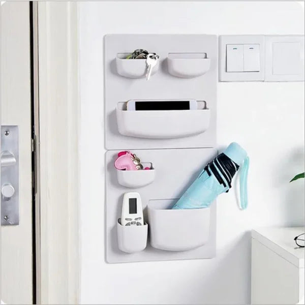 Plastic Self-adhesive Storage Rack Wall Refrigerator Mounted Holder