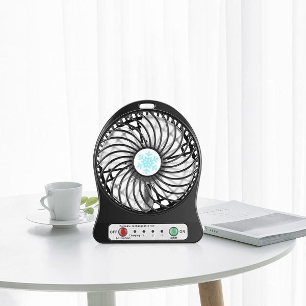 Portable Mini Usb Fan Rechargeable Battery | 3-level Speed Adjustable Electric Cooling Desktop Fan (random Colors)