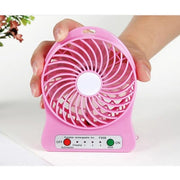 Portable Mini Usb Fan Rechargeable Battery | 3-level Speed Adjustable Electric Cooling Desktop Fan (random Colors)