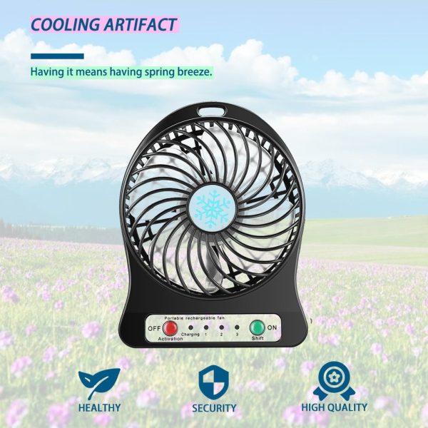 Portable Mini Usb Fan Rechargeable Battery | 3-level Speed Adjustable Electric Cooling Desktop Fan (random Colors)