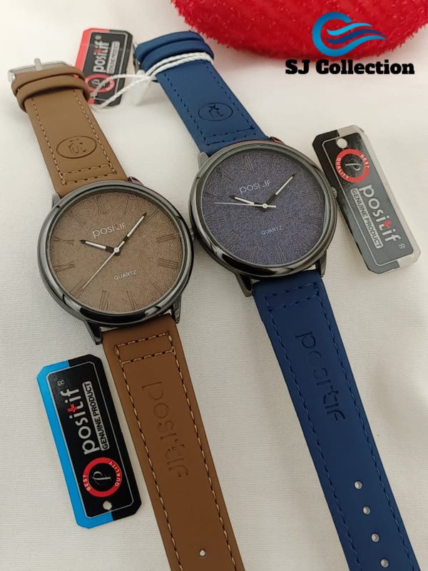 Positif Watch Leather Strap With Normal Box ( Random Color )