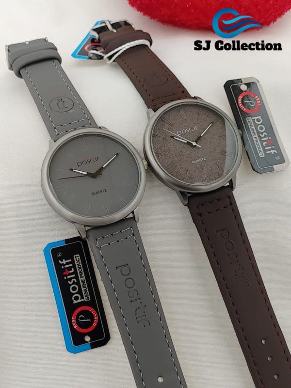 Positif Watch Leather Strap With Normal Box ( Random Color )