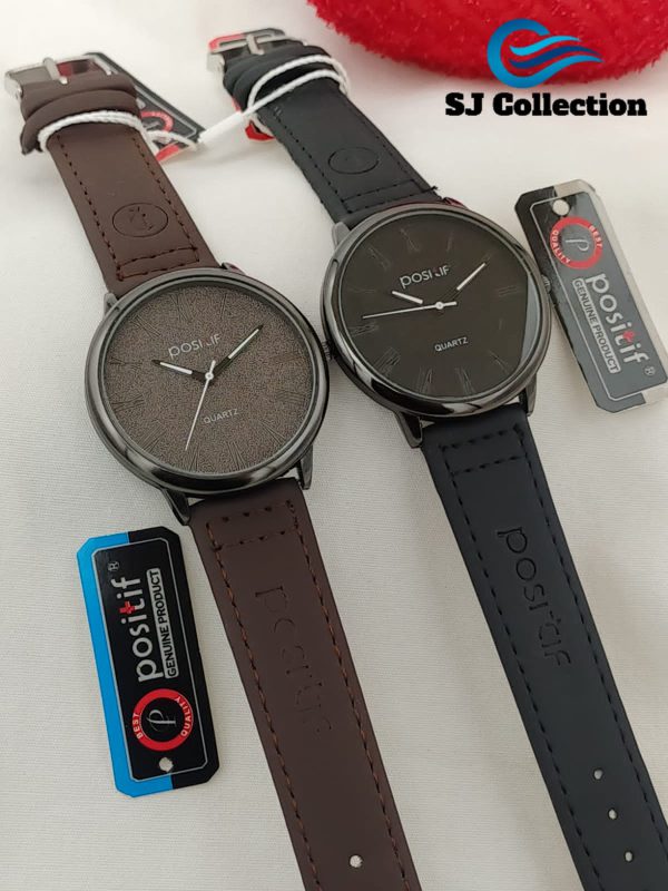 Positif Watch Leather Strap With Normal Box ( Random Color )