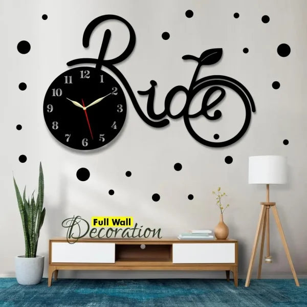 Ride Cycle Wooden Wall Clock