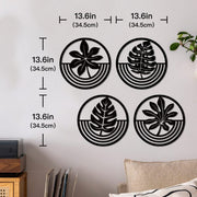 Wooden Leafs Wall Decoration (4pc Set)